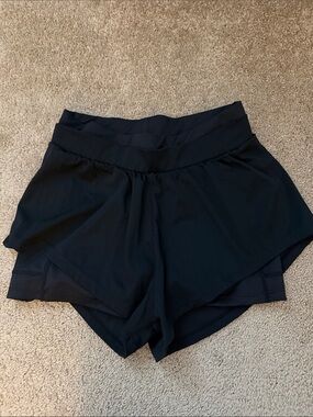 Women's Black Athletic Shorts with Inner Liner